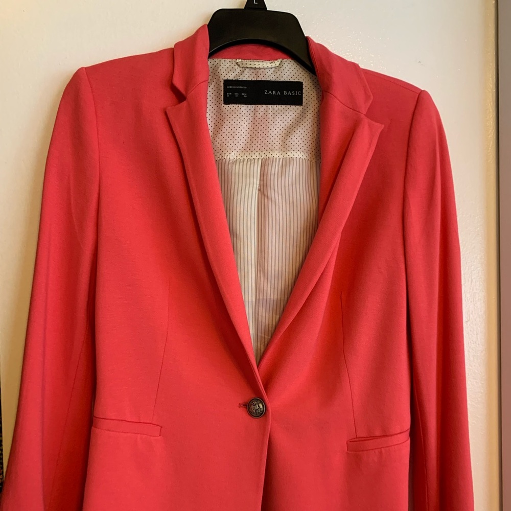 Coral Cotton Zara Blazer